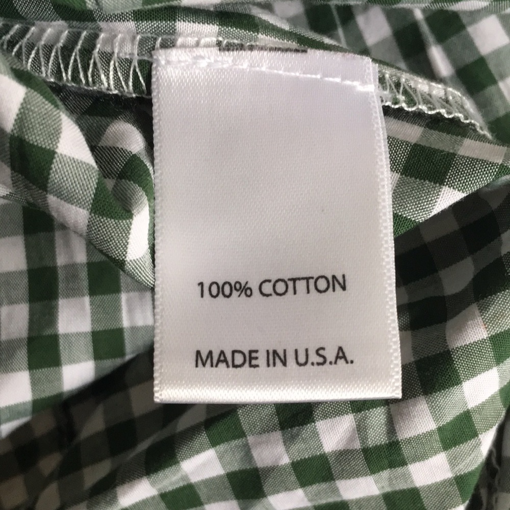 Green and White Plaid Checkered Smock Shirt - Picture 11 of 15
